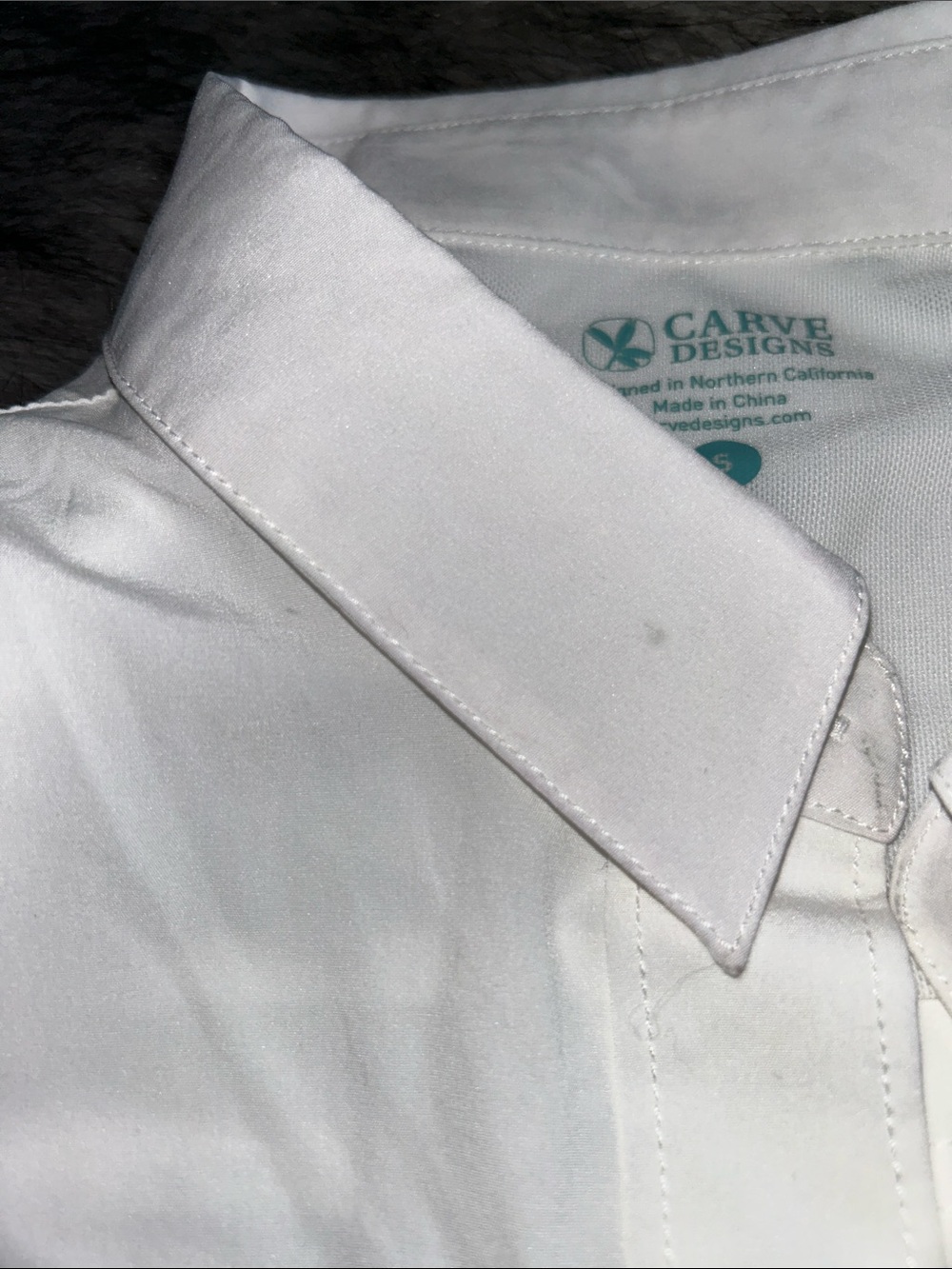 Carve Designs UPF 50+ Sun Shirt White Button Front Women's Small Oversized - Picture 8 of 9
